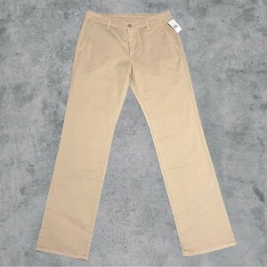 AG Adriano Goldschmied Mens 32 Khaki Straight Leg Stretch Twill Pants